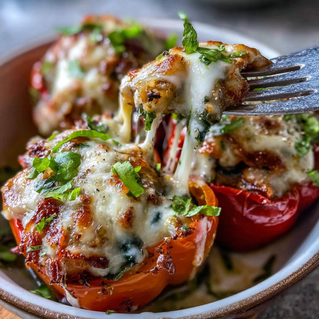 Turkey and Spinach Stuffed Peppers