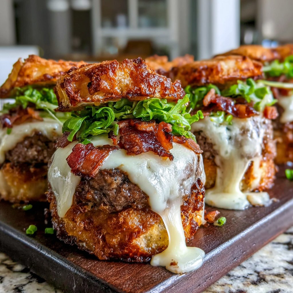 Bacon Mushroom Burger Stack