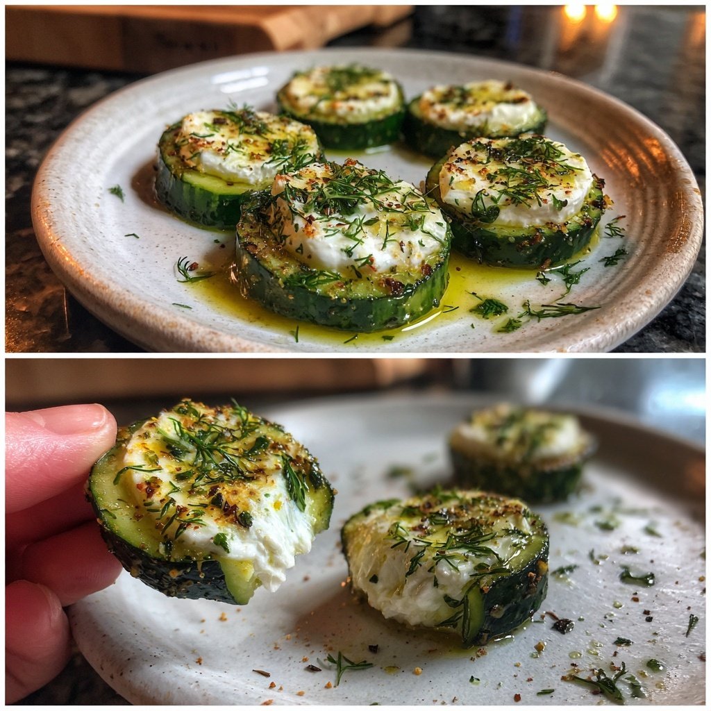 Herbed Cucumber Rounds with Cream Cheese