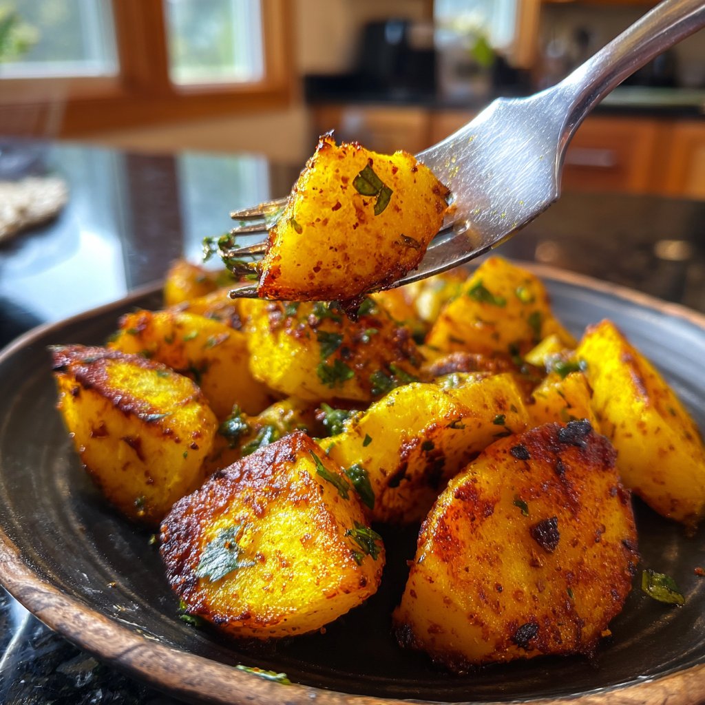 Golden Turmeric Potatoes in Airfryer