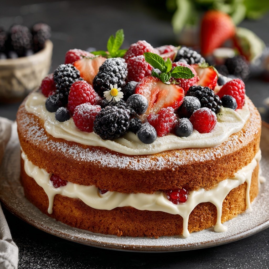 Dessert Vanilla Sponge Cake