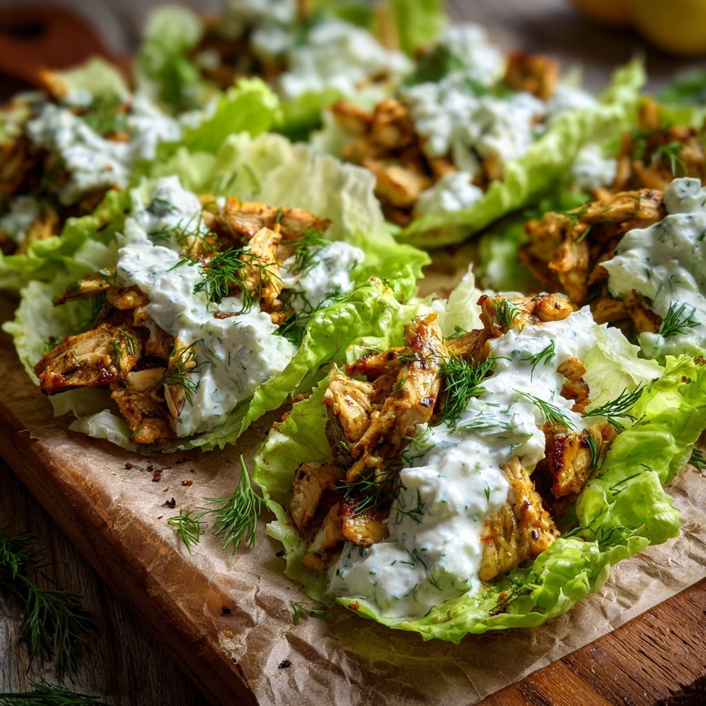 Tzatziki Chicken Lettuce Wraps