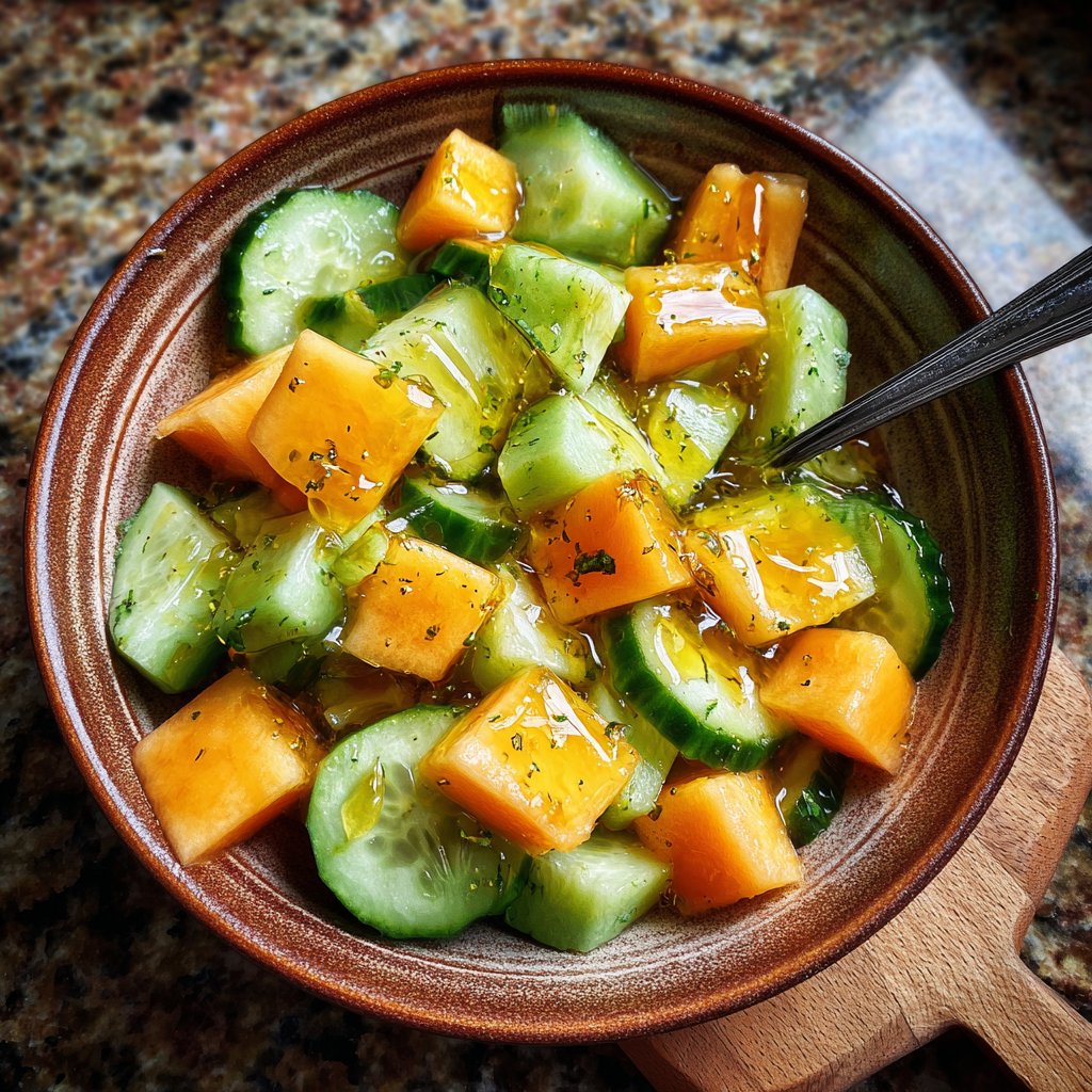Cucumber Melon Salad with Honey
