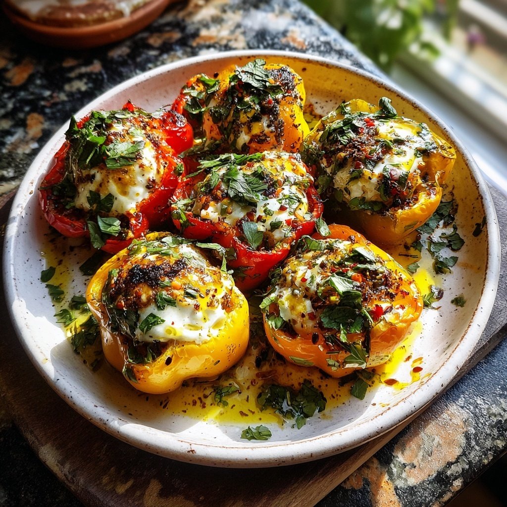 Garlic Motzarella Stuffed Peppers